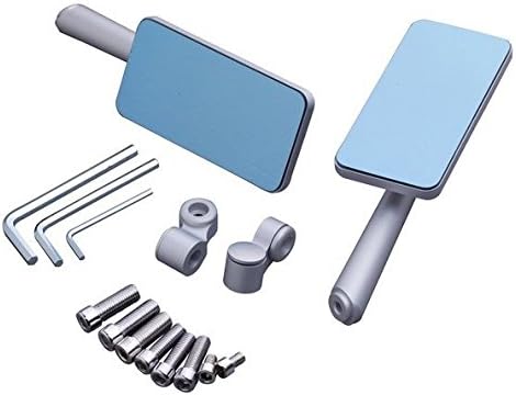 2 x motocicleta moto exterior izquierda y derecha de visión trasera vista lateral espejos ajuste para Yamaha XJ550 XT550 XT660R cuadrado