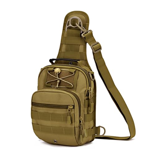 Mochila táctica para camping senderismo y caza bandolera Molle marrón