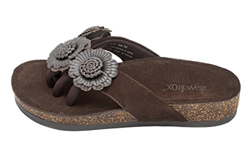 Wellrox Women's Santa Fee-Blossom Dk Brown Casual Sandal 8