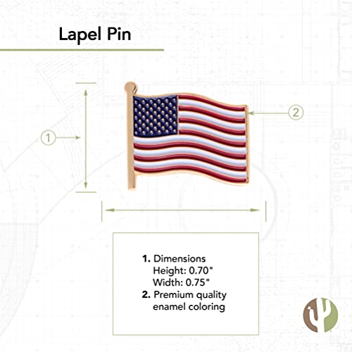 United States Of America Lapel Pin Usa Country Flag Pin Metal Enamel Souvenir Hat Men Women Patriotic American (Waving Flag Lapel Pin Gold) #TOP2