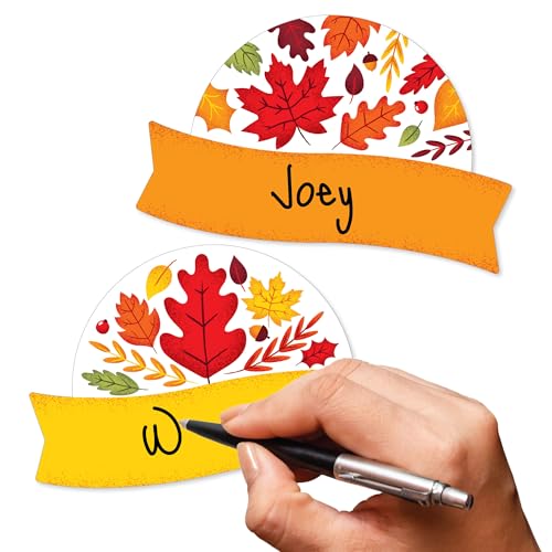 Big Dot of Happiness Fall Leaves Name Tags