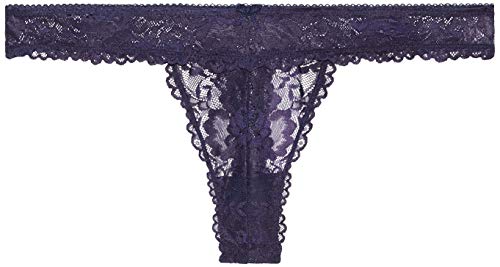Savage X Fenty Floral Lace Thong, Tanga para Mujer, Azul (Navy Blue), Medium