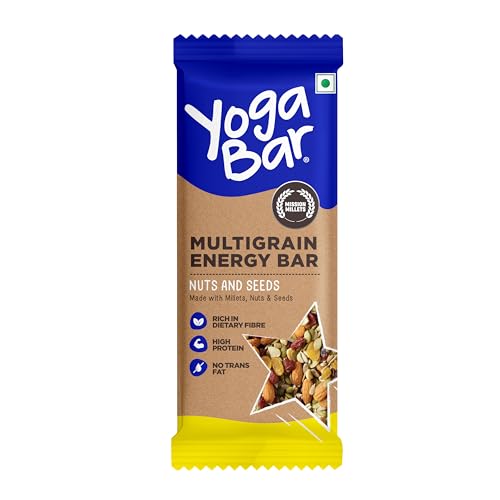 Image of Yogabar Nuts and Seeds Breakfast Protein Bar With Oats, Millets, Quinoa & Almond | 10g Protein, 7g Fibre, 10g Whole Grain