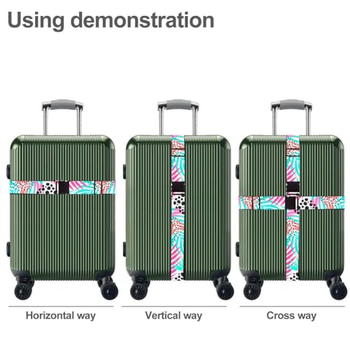 Image of Luggage Straps for Suitcases TSA Approved Easy Pack Organized Suitcase Strap, Luggage Strap, Luggage Belt Strap, Bag Straps for Luggage. Buckle Straps Travel Accessories (Hawaii Plant)