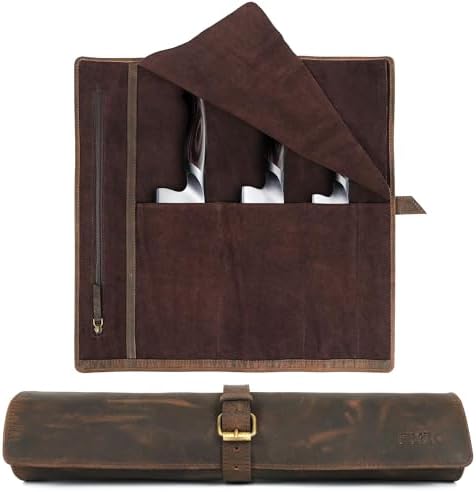 ELIZO Leather Knife Roll Chef Knife Bag Professional Chef Knifes ...