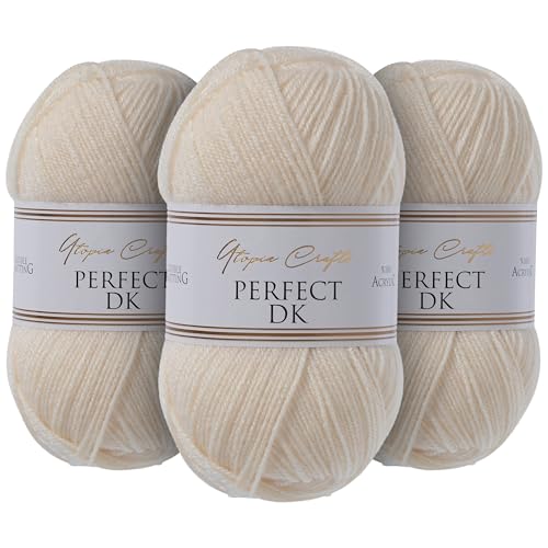 Utopia Crafts DK Double Knitting Yarn 3x 100g (Nature Silk)