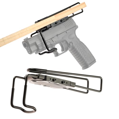 Stinger Under Shelf Hanging Gun Magnet Mount with Frame Support Protection Hidden Gun Safe Shelf Magnetic Pistol Rack for Cabinet Safe Desk Wall Shelf Concealed Firearm Mount