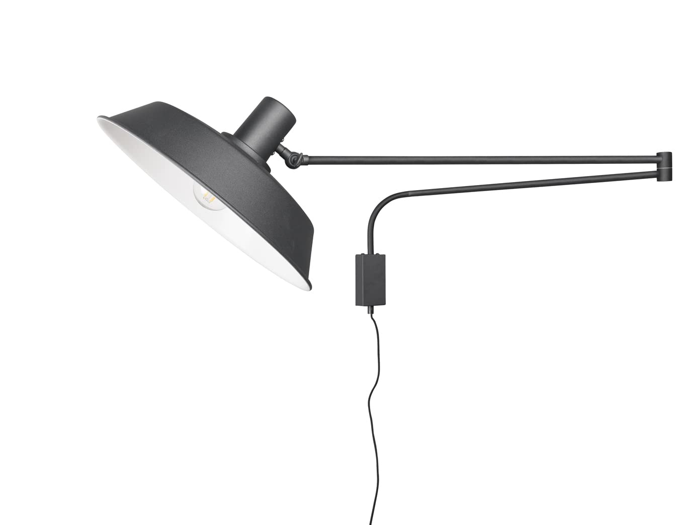Wandleuchte schwenkbar mit Stecker und Schalter, max. Ausladung 150cm