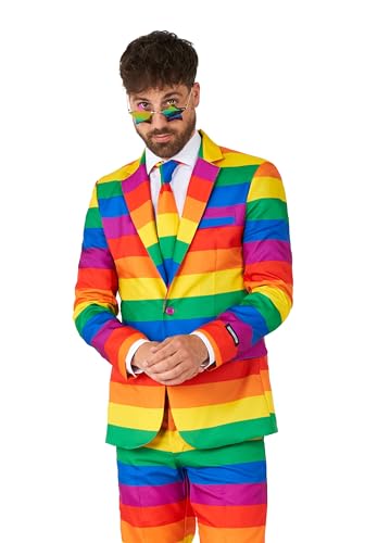 Suitmeister Men's Suit - Rainbow 2pc Outfit for Pride & Party Slim Fit2