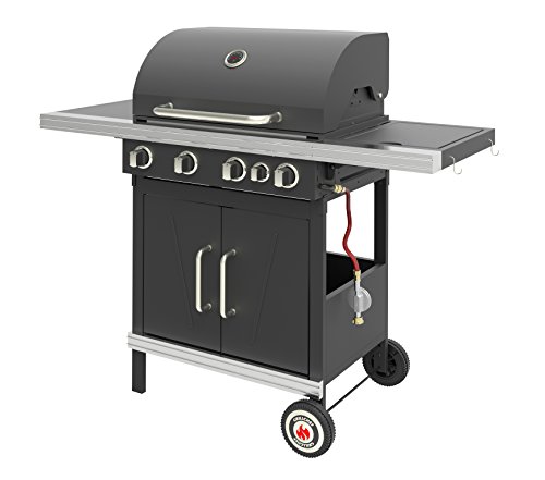 Preisvergleich Produktbild GrillChef Gasgrillwagen 4BR, schwarz