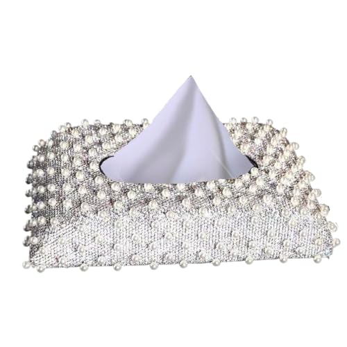 car Tissue Holder Sparkling Bling Tissue Box Cover Rectangular Magnetic Tissue Holder for Bathroom, Home, Office, Car Decorative Tissue Box for Table or Countertop (1.White) -  ZQ-SHOP, ZQ2024003