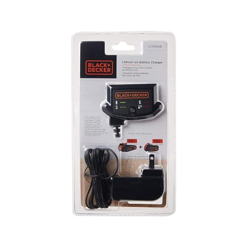 BLACK+DECKER 20V MAX Lithium Battery Charger, Compatible with 12V and 20V Battery, Battery Sold Separately (LCS1620B)