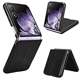 Kukoufey Phone Cases Compatible with Xiaomi Mix Flip,Retro PU Leather Ultra Slim Shockproof Compatible with Xiaomi Mix Flip 5G 2405CPX3DC Case Cover Black