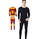 【Regalo cálido para él】 Todo el mundo quiere recibir un traje cálido de calzoncillos largos para hombre tan cómodo y cálido en climas fríos. Con un forro polar y un peso ligero, esta chaqueta térmica para hombre proporciona un excelente rendimiento térmico y protección contra el viento.