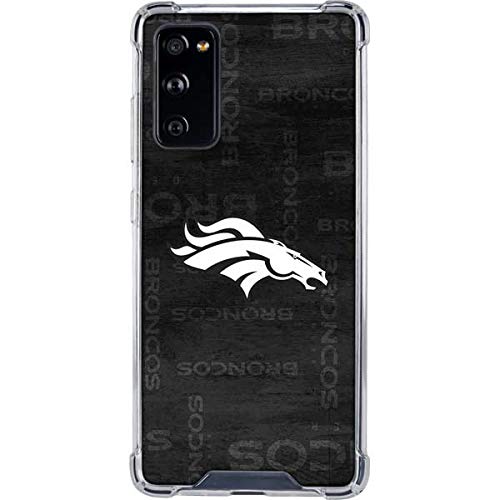 Skinit Clear Phone Case Compatible with Galaxy S20 FE - Officially Licensed NFL Denver Broncos Black & White Design