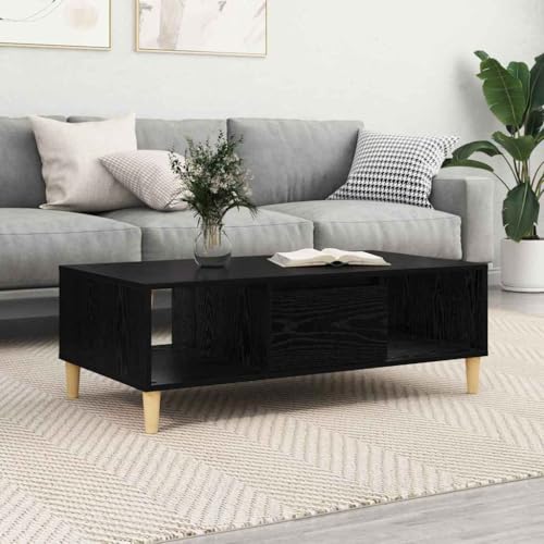 Mokuyary Couchtisch Schwarz Eichen-Optik 102 x 55 x 35 cm Holzwerkstoff, Wohnzimmertisch Couch Tisch für Wohnzimmer, Büro, Kleine Räume Sofatisch