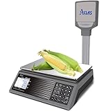 ACLAS Marktwaage Waage mit Stange 30kg Kontrollwaage Geeichte Ladenwaage - mit Dual LCD-Display Industrie Preiswaage Digitale f?¡ì1r Lebensmittel, Fleisch, Feinkost, Obstmarkt