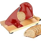 Cortador de pan de manivela con hoja de acero inoxidable, grosor ajustable para panaderías, cafeterías, cocinas domésticas y restaurantes