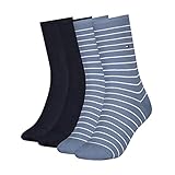 Tommy Hilfiger Damen Small Stripe Socks Socken, navy light blue, 39-42