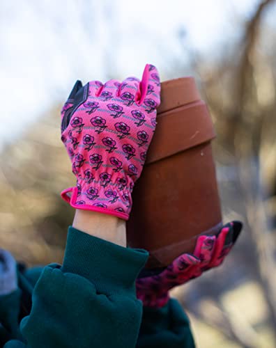 G & F Products Women All Purpose Gardening Gloves High Performance Weeding Gloves Assorted Colors 3 Pair Value Pack Flower Pattern Touchscreen Feature, Fits All. #TOP2