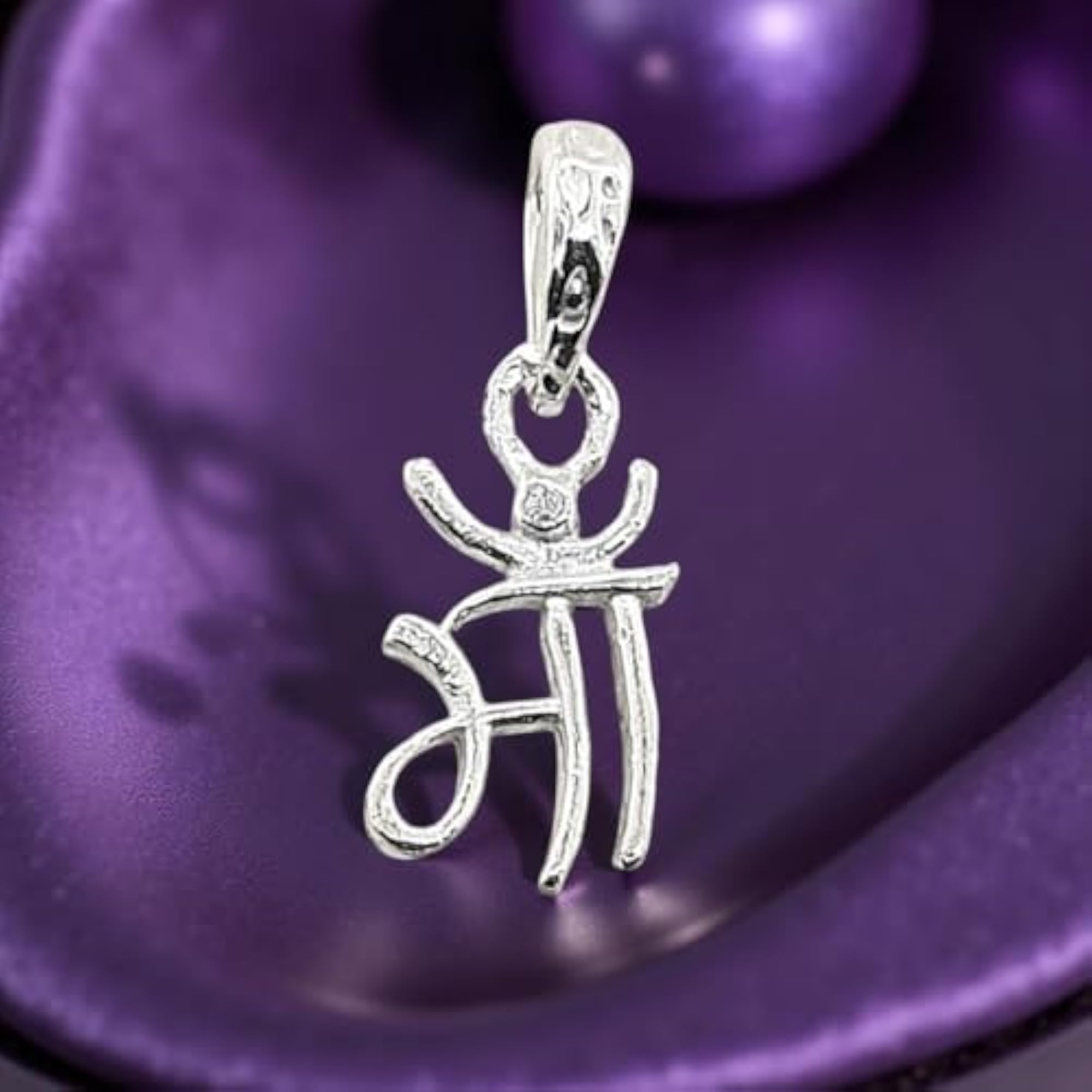 Pure Silver Maa Pendant Locket for Kids with Black Cotton Thread