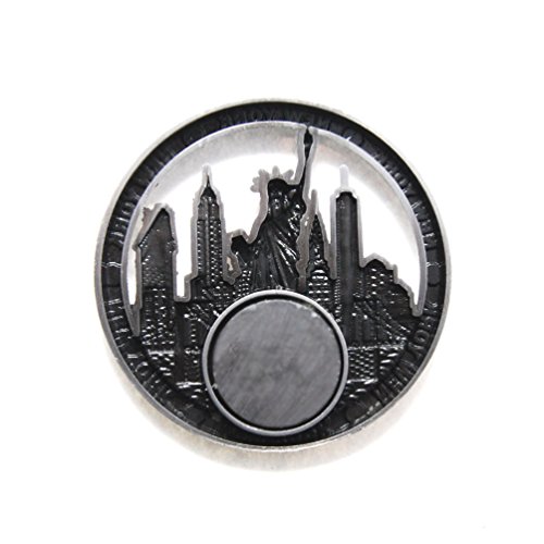 Imán metálico redondo decorativo para nevera NY miniatura 3
