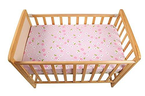 Crib Fitted Sheets 2 Pack Set For Baby Girl Soft Stretchy Jersey Knit Baby Sheet For Standard Crib And Toddler Mattress, Pink Floral #TOP7