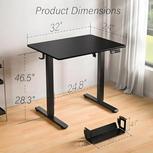 Image of Kingant Standing Desk, 32x24 Inch Electric Height Adjustable Computer Desk