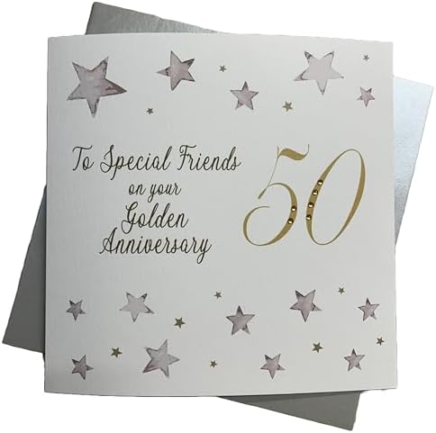 WHITE COTTON CARDS Bd150 C Golden Happy 50 Jahre Jubiläum