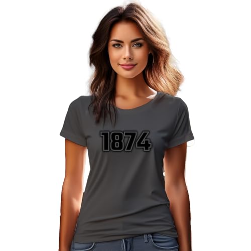 T-shirt 1874 femme gris anthracite aux finitions premium