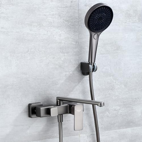 Boucheur de douche mixage de douche avec tap rotatif à 180° et tuyaux de baignoire