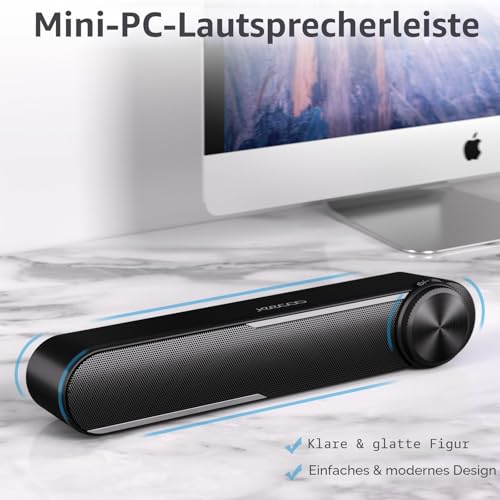 Jeecoo A30 PC Lautsprecher,Computer Lautsprecher für Pc,USB Powere PC Soundbar Schwarz...