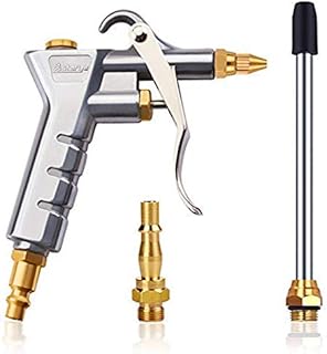 Air Blow Gun Air Compressor Duster with Extension Nozzle with 1/4" BSP British & German High Pressure Pistol-Grip Connector Pneumatic Air Duster Cleaning Tool