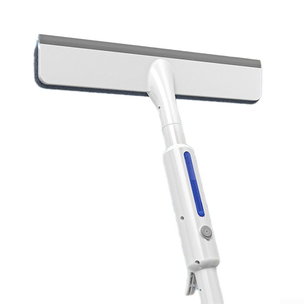 Limpiador profesional de ventanas de doble cara con mango telescópico, paño de microfibra para espejos, paredes de ducha y puertas de cristal, brillo sin rayas y fácil acceso