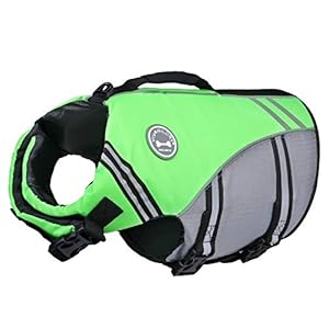 Vivaglory New Sport Style Ripstop Pet Dog Life Jacket with Superior Buoyancy and Rescue Handle