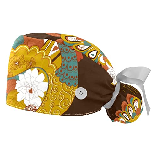 Chapeaux bouffants dinde florale JDEZ pour stopper la chaleur et protéger les cheveux
