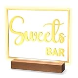 Sweets Bar Design: the clean, clear design with white UV printing of our LED bar sign brings a fresh, modern style to the table, the clear color of the acrylic enhances the lighting effect, and the white printing stands out even in low light situatio...