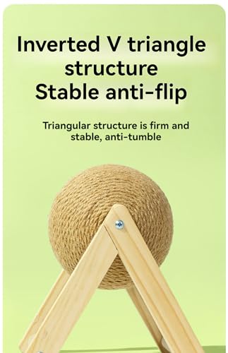 Rascador para gatos de sisal con bola interactiva mediano amarillo miniatura 6