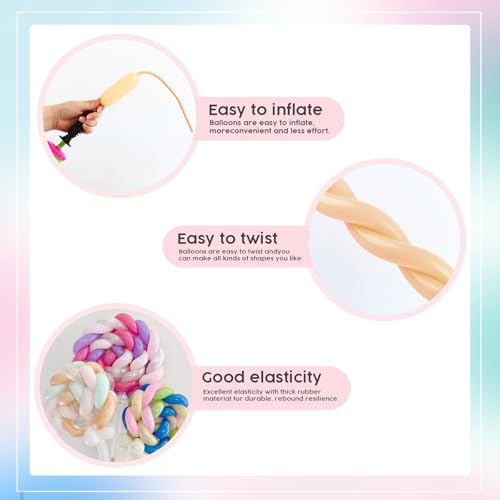 Image of Birthday Balloons - Blush 260 Long Balloons for Party & Wedding Events