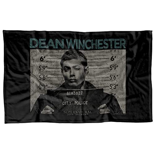 LOGOVISION Supernatural Dean Mug Shot Fleece Blanket 36 x 58