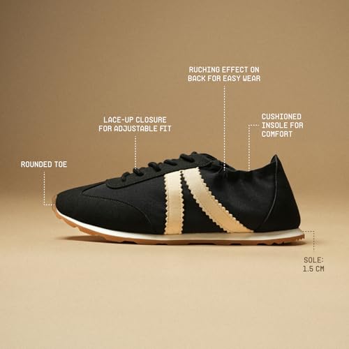 Image of Theater Fuji Casual Sneakers in Suede for Women | Stylish Flat Lace-Up Shoes | Lightweight Comfortable Footwear with Cushioned Insole
