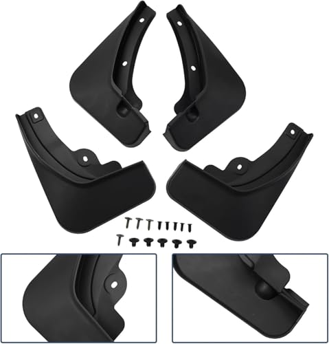Guardabarros delanteros negros para Hyundai Ioniq 5 2020+ con 4 protectores contra salpicaduras 2