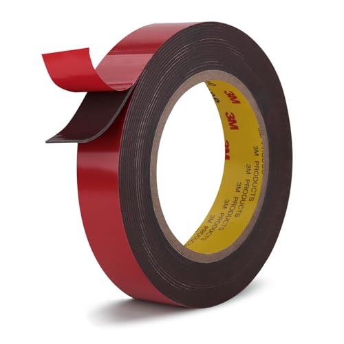 Image of 3M Heavy Duty 4611 Double Sided Tape 0.75 inch x 13.8 Ft Gray Strong Adhesive for Reliable Waterproof Foam Mounting Tape for Home Office Deco Automotive Metal Glass Bonding
