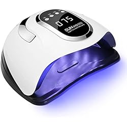 Lampara Para Uñas Salon Plus FAOKZE Lámpara Secador de Uñas 180W, 66 LEDS/UV Gel Esmalte de Uñas Curado Luz Máquina,4 modos de tiempo 10/30/60/99s y Pantalla LED Para Manicura/Pedicure Nail Art en el Hogar y el Salón