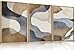 Aryroi Large Abstract Watercolor Block Framed Canvas Wall Art,Colorful Neutral Geometric Wall Decor,Beige Blue and Brown Artwork,Modern Minimalist Line Art Print for Living Room,Bedroom-16 x24 x3