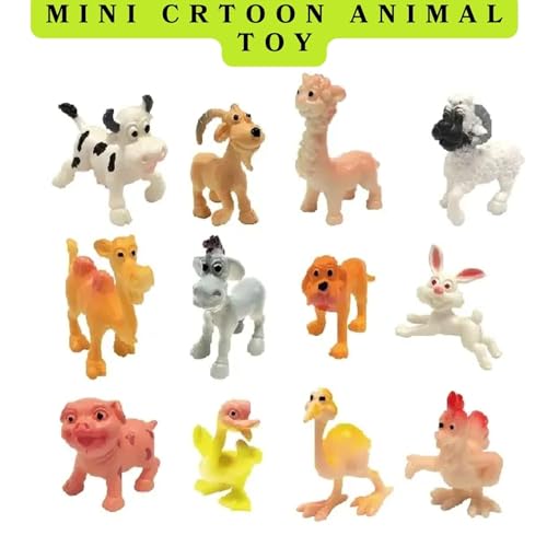 Image of Cartoon Domestic Animals Toys Set for Kids 12PCs Realistic Educational Toy Mid Jungle Farm Animal Action Figure Playset for 3 Years Old & Up Boys Girls Toddlers Birthday Gifts (Pet Animal)