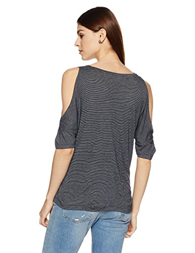Image of Women's Striped Regular Fit Top (MDKT1068 Black X-Small)