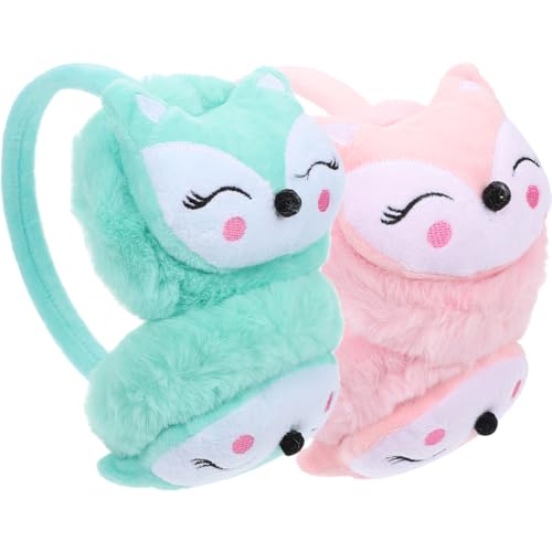 JEWEDECO Protector Auditivo para 2 Unidades, Calentador de Orejas de Invierno Color Rosa y Azul, Orejeras Cómodas y Cálidas para Clima Frío, Accesorio Infantil para Mantener Calor