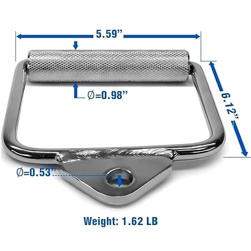 Image of Pair of D-Shaped Handles with Knurled Grip - Cable Machine Attachments for Versatile Upper Body Workouts
