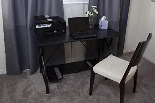 Origami Folding Computer Desk For Office Study Students Bedroom Home Gaming And Craft | Space Saving Foldable Design, Fits Dual Monitors And Laptop, Collapsible, No Assembly Required | Black, Large (Rde-01) #TOP4